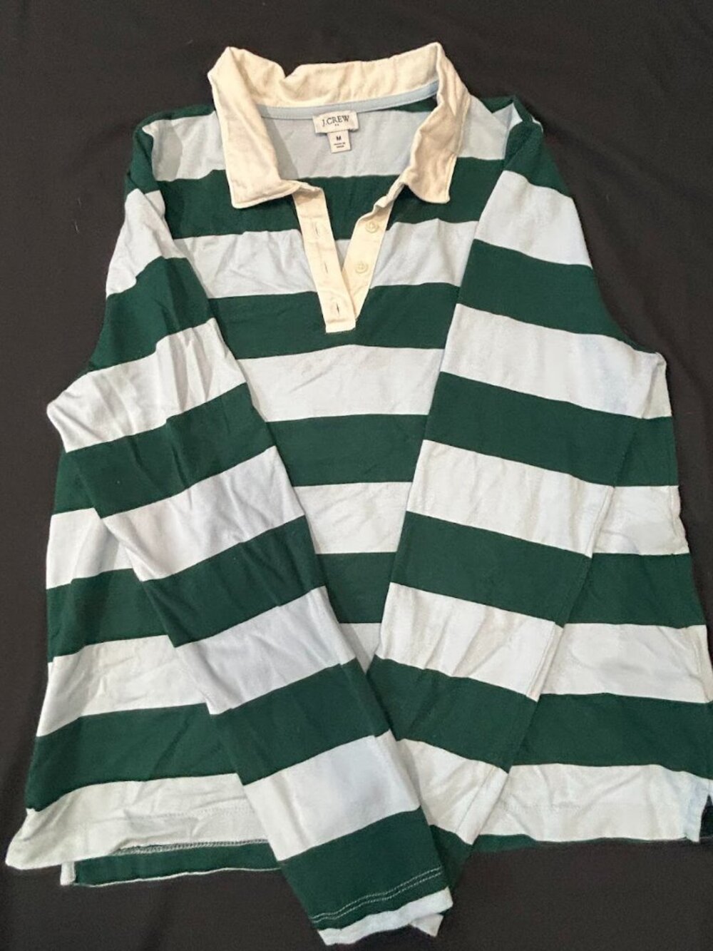 J. Crew Striped Rugby Polo Shirt Mens Medium
